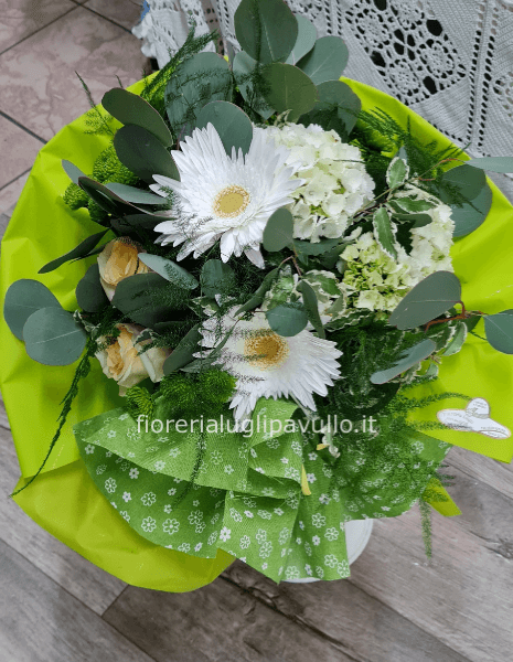 bouquet gerbere ,ortensie e rose
